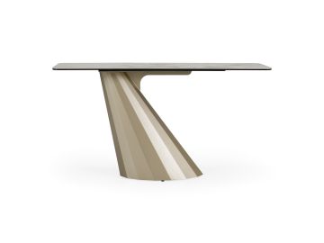 Vela - Modern Ceramic + Brass Console Table