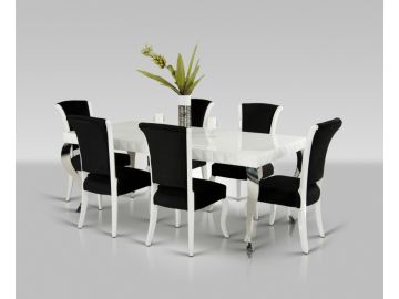 Versus Mia & Seema - Modern White & Black Dining Set