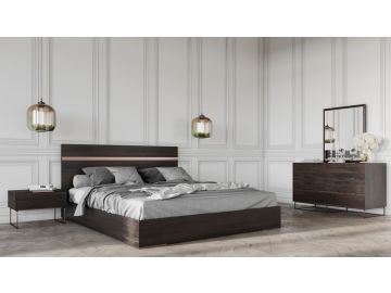 Benzon Italian Modern Dark Rovere Bed