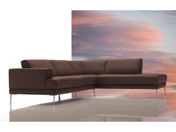 Dima Mirage Modern Brown Leather Sectional Sofa