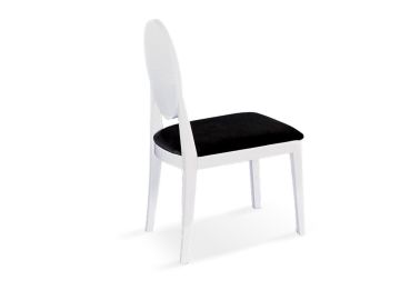 Joss - Modern White & Black Lacquer Chair (Set of 2)