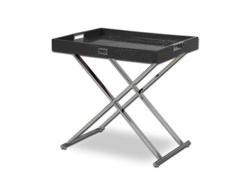 Cecilia Black Crocodile Tray Table