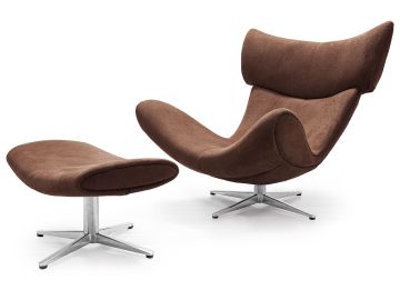 Ostia Modern Dark Brown Fabric Lounge Chair