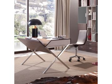 Orwell Contemporary Brown Oak & Grey Office Desk