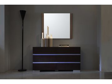 Anzio Modern Brown Oak Wall Mirror