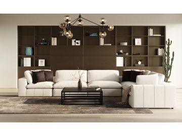 Vicki - Modern Off-White Fabric Modular Sectional Sofa