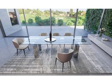 Viking - Modern Extendable Glass Dining Table