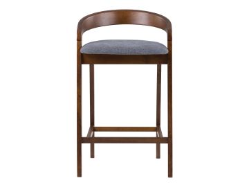 Vougler - Modern Grey Fabric + Walnut Counter Chair (Set of 2)