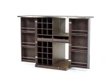 Fountain Modern Brown Oak Wine Cabinet