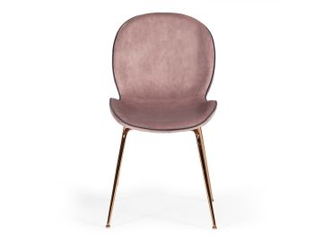 Wendy Modern Pink Velvet & Rosegold Dining Chair (Set of 2)