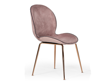 Wendy Modern Pink Velvet & Rosegold Dining Chair (Set of 2)