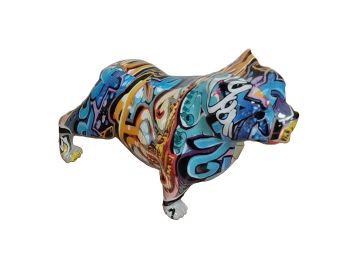 Graffiti French Bulldog Modern Multi-Color Sculpture