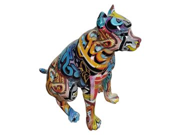 Graffiti Dog Modern Multi-Color Sculpture