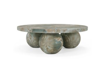 Wutai - Modern Faux Marble Concrete Round Coffee Table