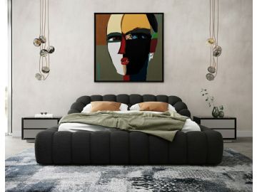 Yolonda - Modern Black Fabric Bed