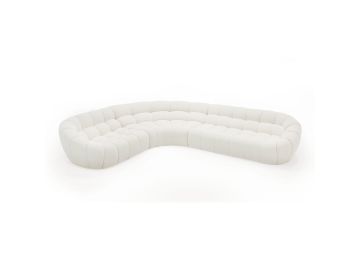 Yolonda - Off-White Fabric Sectional Sofa