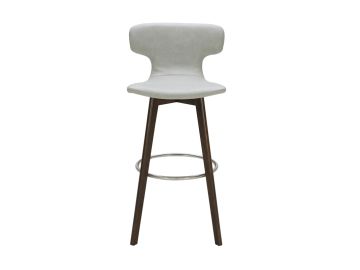 Modrest Zach Mid-Century Grey Eco-Leather Bar Stool
