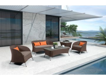 Zamora Outdoor Brown Sofa Set