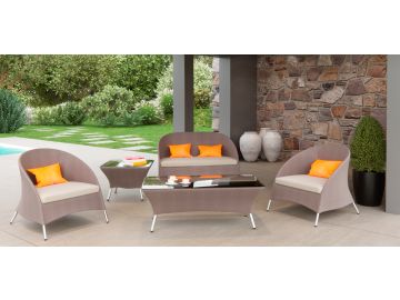 Zamora Outdoor Brown Sofa Set