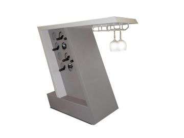 Zin Modern 2-Tone Grey Lacquer Mini-Bar Table