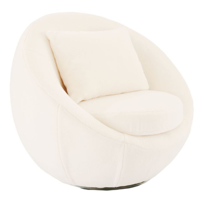Gypsum - Modern White Swivel Accent Chair