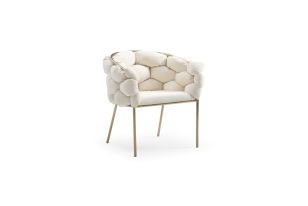 Modrest Debra Modern Off-White Fabric Dining Chair