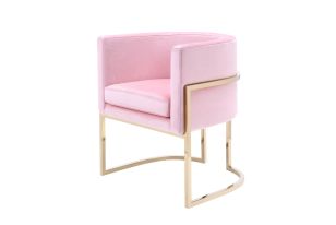 Modrest Betsy - Modern Pink Velvet + Gold Kids Chair