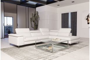 Lamod Italia Viola - Italian Contemporary White Leather Right Facing Sectional Sofa