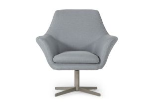 Divani Casa Elvin - Modern Grey Fabric Swivel Lounge Chair