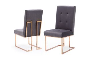 Modrest Legend - Modern Grey & Rosegold Dining Chair (Set of 2)
