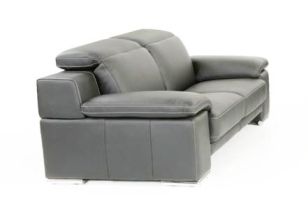 Lamod Italia Evergreen Modern Stone Grey Italian Leather Sofa 