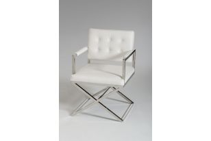 Spielberg Modern White Leatherette Dining Chair 