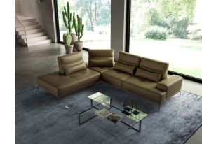 Lamod Italia Sunset - Contemporary Italian Kiwi Leather Left Facing Sectional Sofa