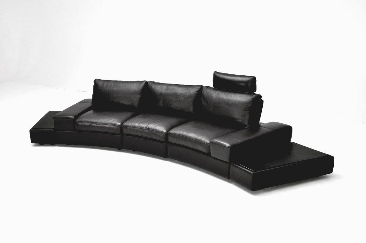 Lilac Modern Black Full Leather Single Sofa
