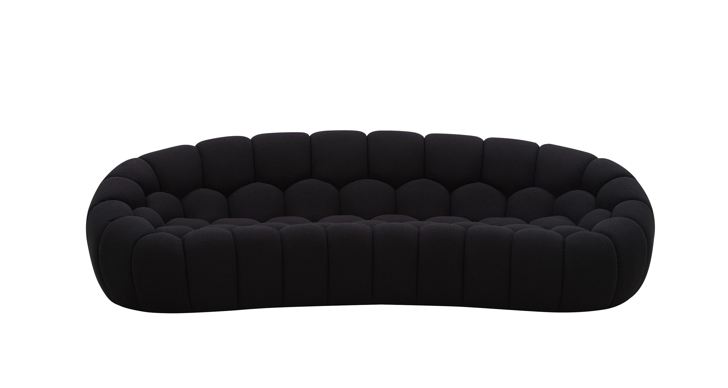 Divani Casa Yolonda Modern Curved Black Fabric Sofa
