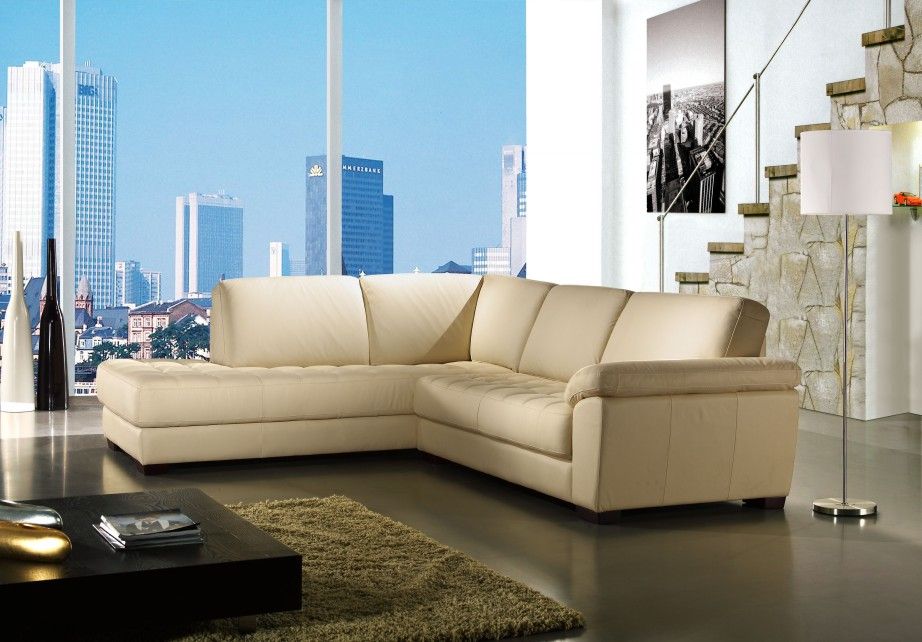 Divani Casa 281 Modern Cream Leather Sectional Sofa