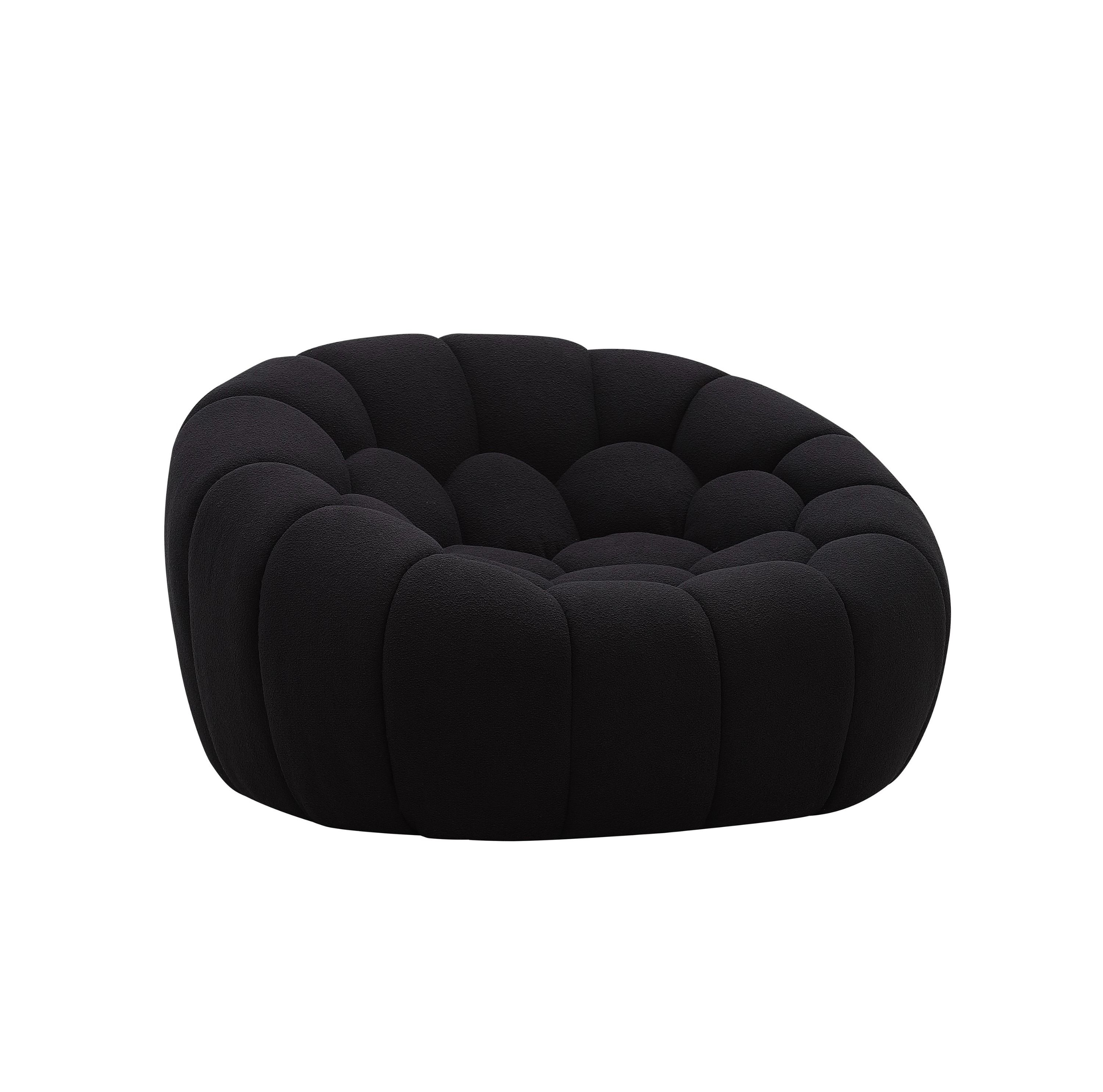 Divani Casa Yolonda Modern Curved Black Fabric Chair