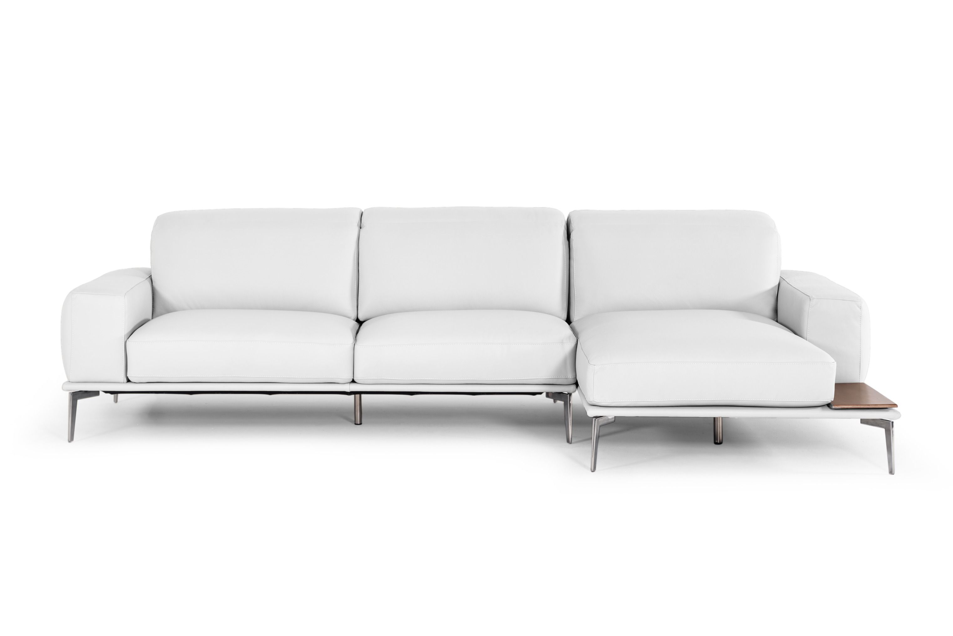 Estro Salotti Villeneuve Modern White Italian Leather Sectional Sofa