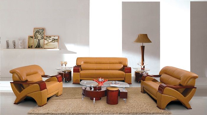 camel leather living room set