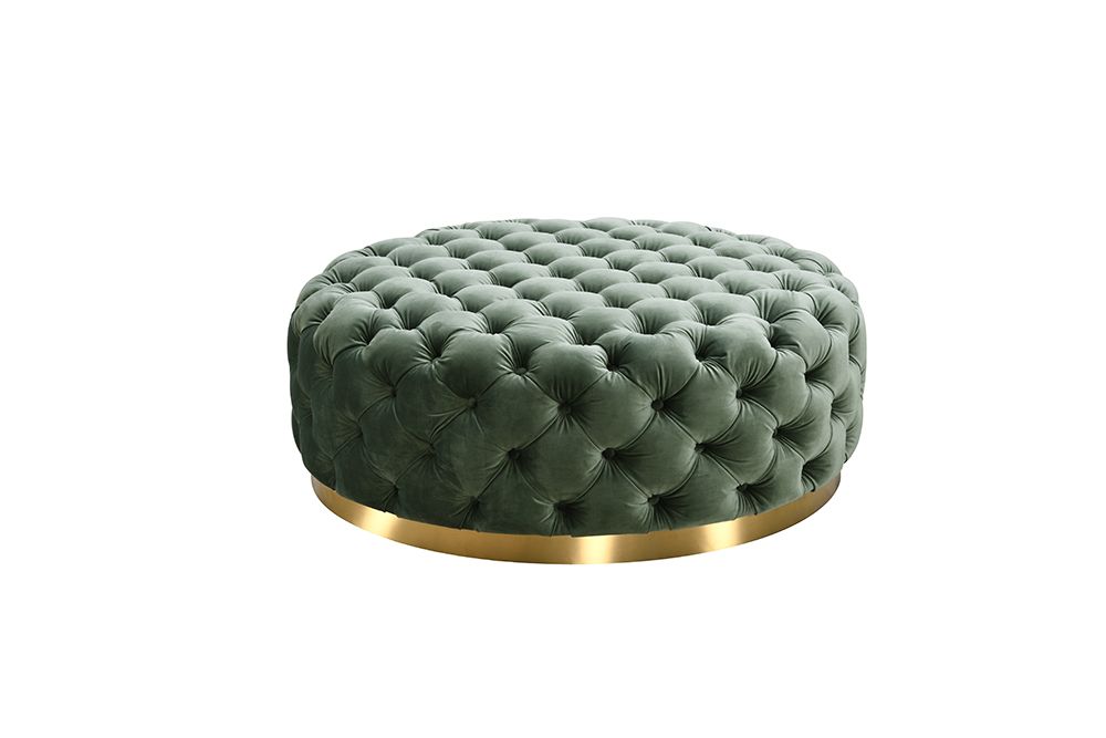 Green velvet ottoman clearance