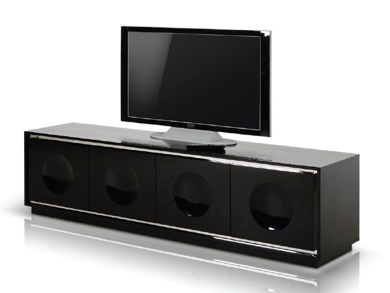 A&X Grand Modern Black Crocodile Lacquer TV Stand
