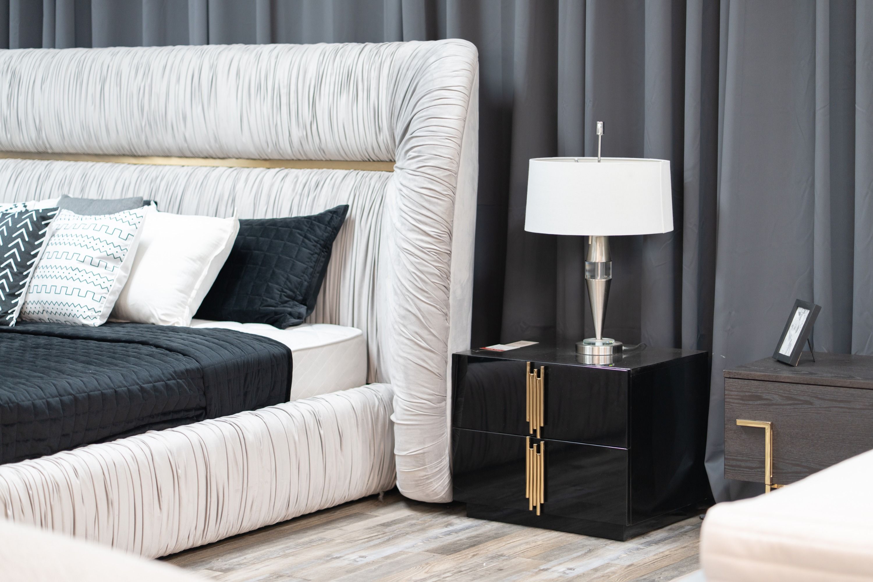 Token Modern Black & Gold Nightstand
