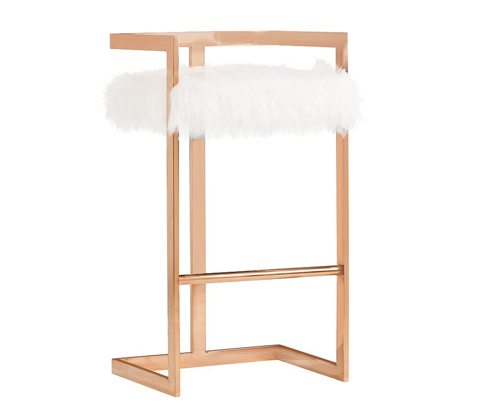 Pink Seat Gold Frame Bar Stools & Counter Stools