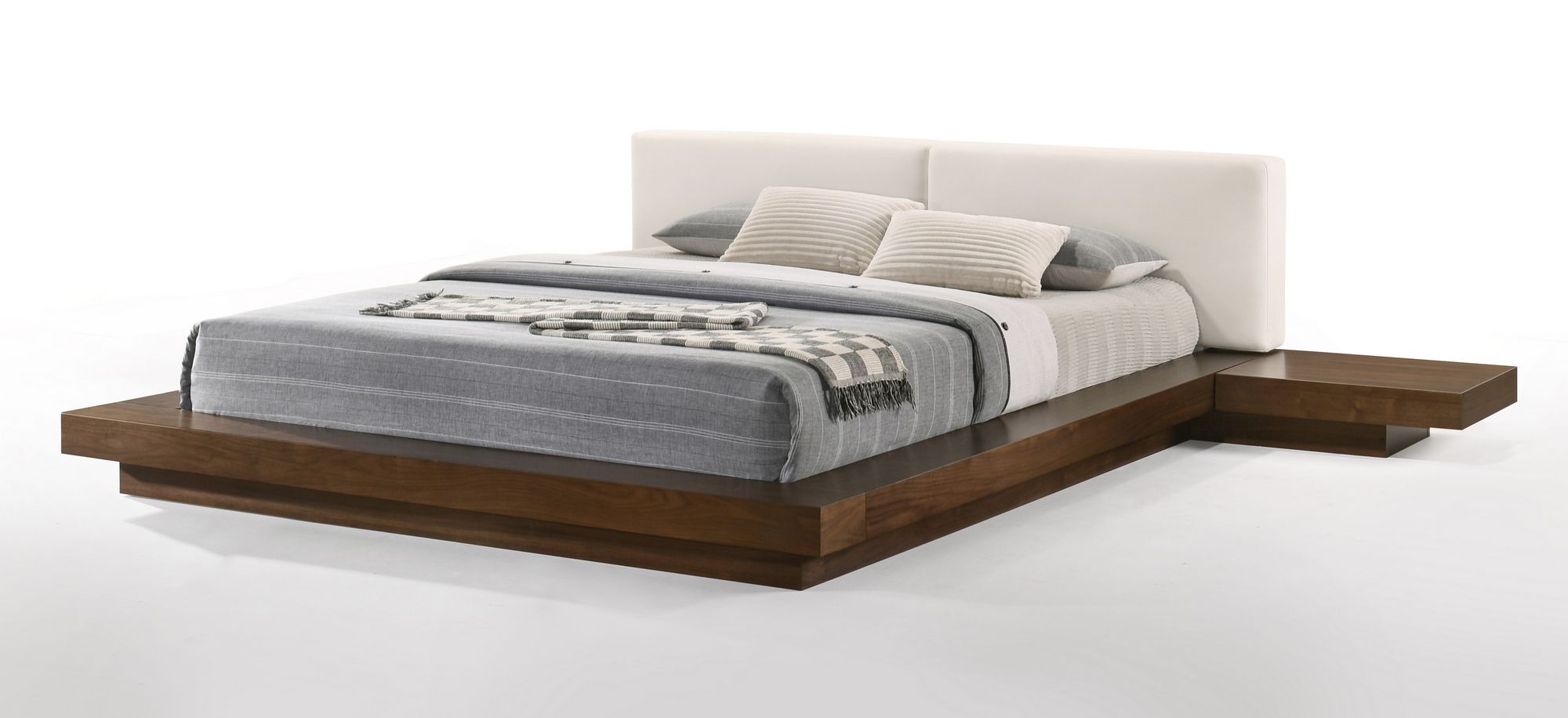 Tokyo - Contemporary Walnut and White Platform Bed