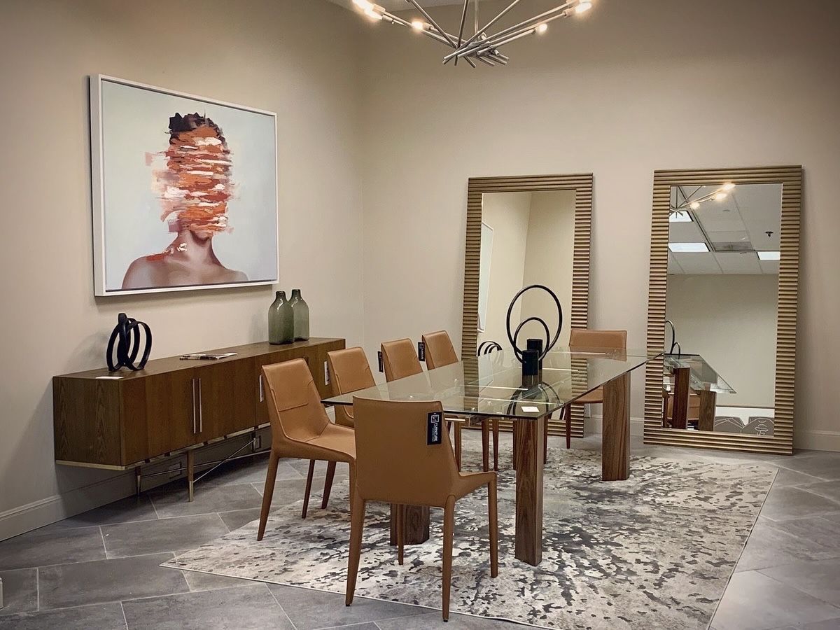 Bernard Mid-Century Modern Walnut & Gold Buffet