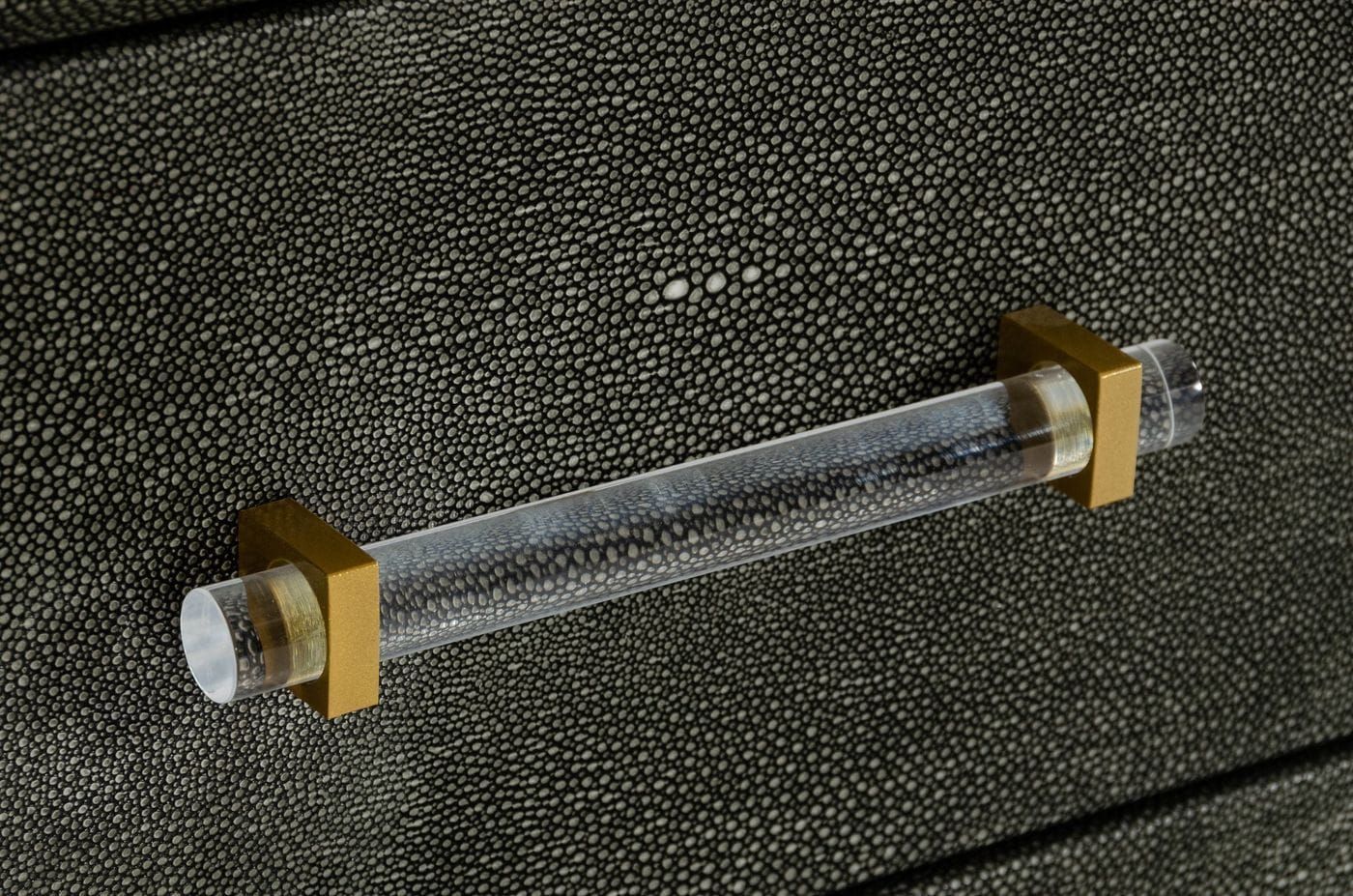 Howard - Modern Shagreen Grey Leatherette & Gold Dresser