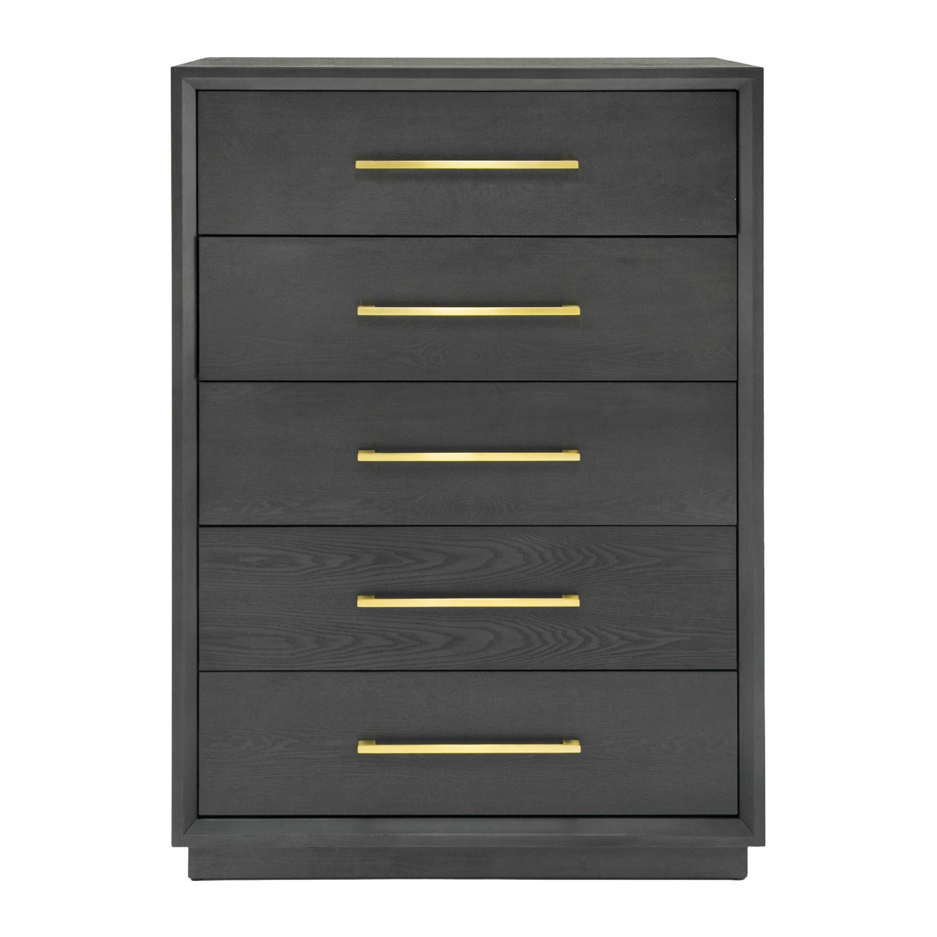 slim fit dress slacks Kendall 6-drawer Dresser with Mirror Black and Gold main image 0