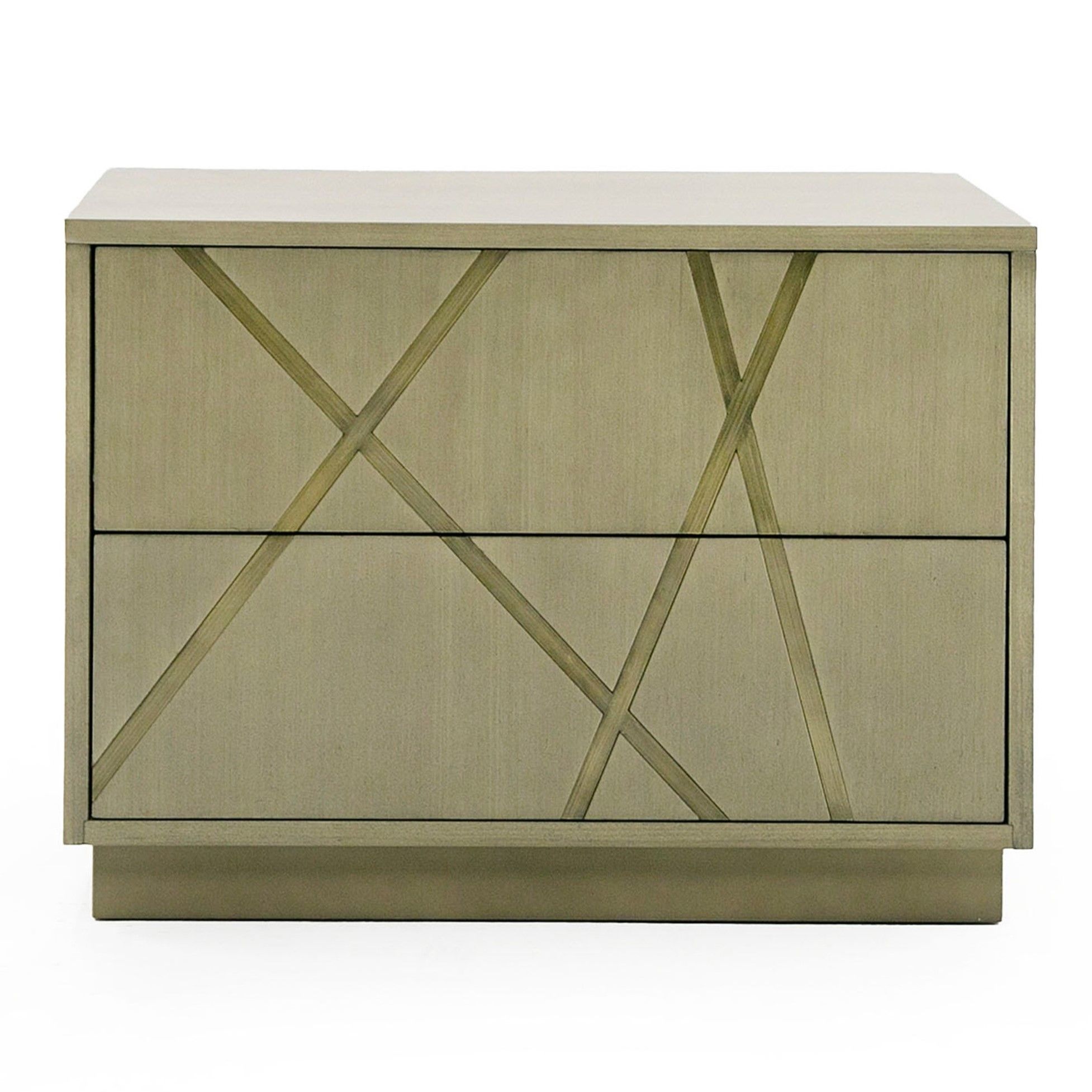 Modrest Nixa - Modern Wide Birch + Brushed Bronze Nightstand Modrest Nixa - Modern Wide Birch + Brushed Bronze Nightstand