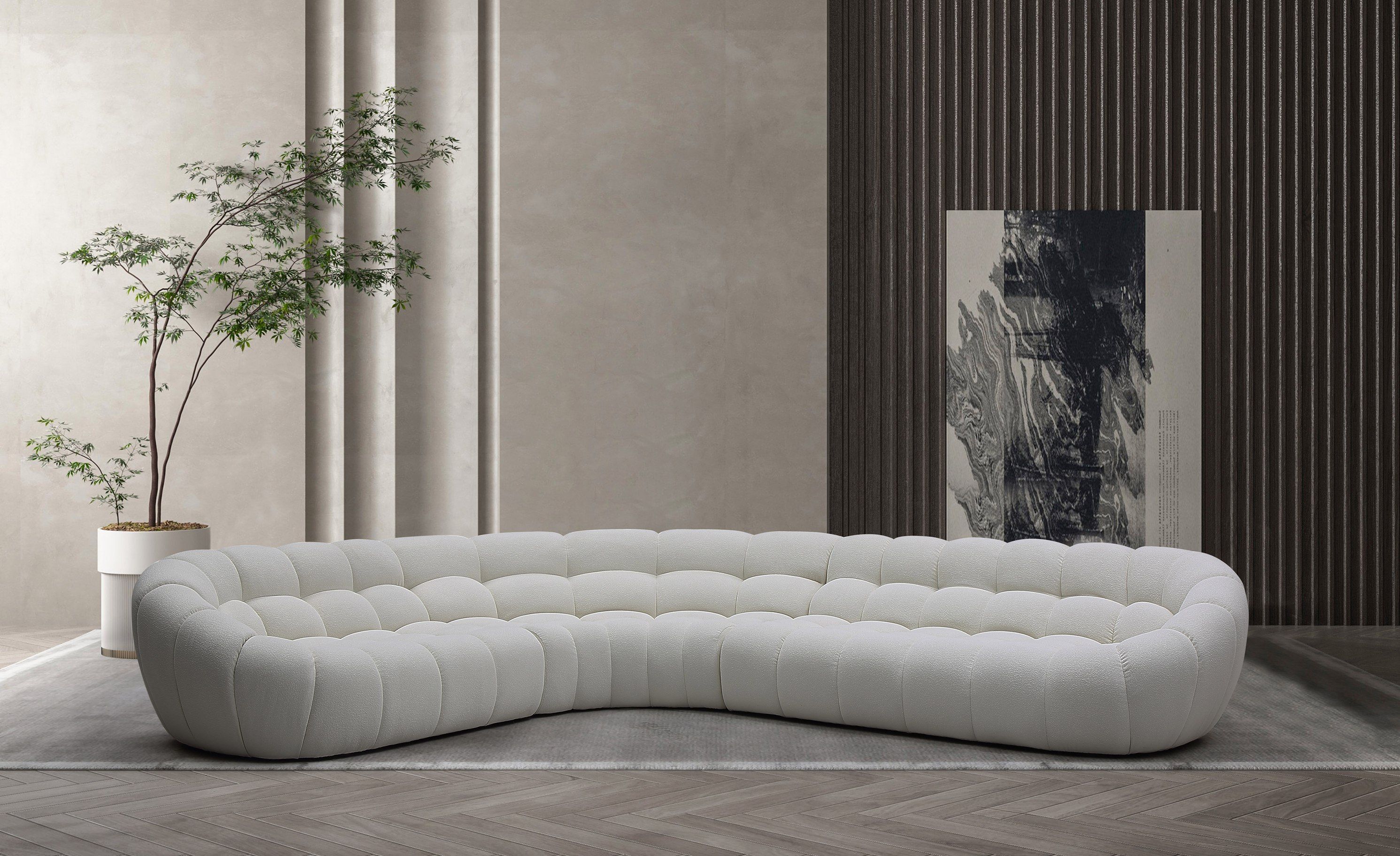 Divani Casa Yolonda Off-White Fabric Sectional
