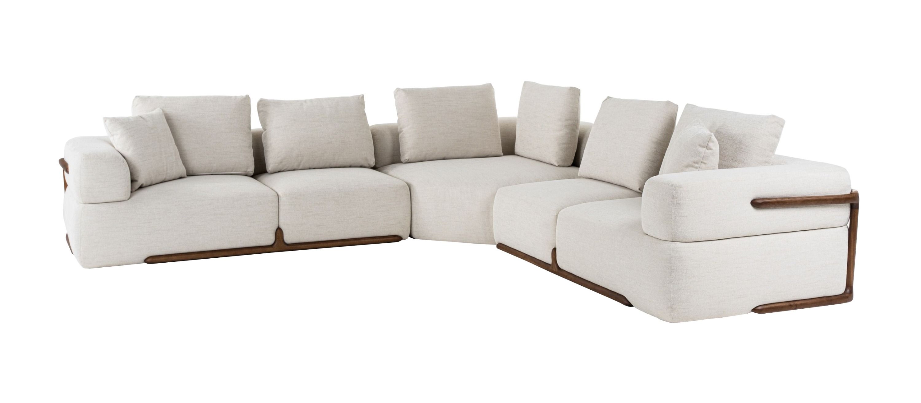 Divani Casa Simone Modern Off-White Fabric Sectional Sofa